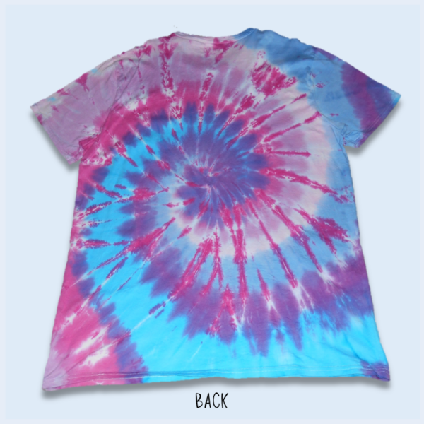 2X-Large Adult – Bubblegum Swirl Tie Dyed Crew Neck Cotton T-Shirt – Design 201 - Image 2