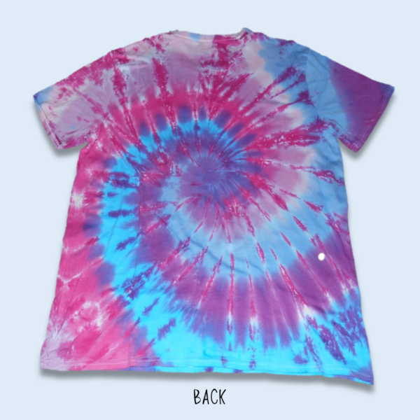 3X-Large Adult – Bubblegum Swirl Tie Dyed Crew Neck Cotton T-Shirt – Design 201 - Image 2