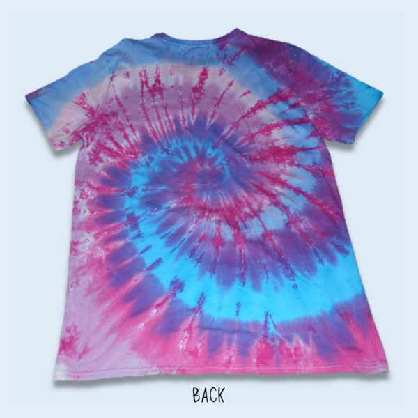 Large Adult – Bubblegum Swirl Tie Dyed Crew Neck Cotton T-Shirt – Design 201 - Image 2