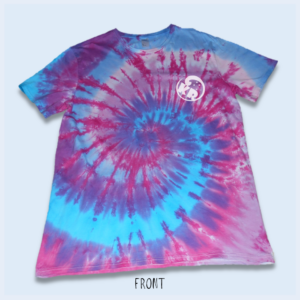 Large Adult – Bubblegum Swirl Tie Dyed Crew Neck Cotton T-Shirt – Design 201