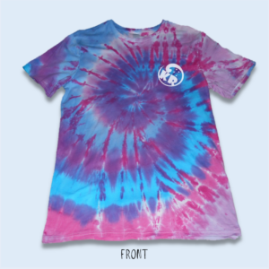 Medium Adult – Bubblegum Swirl Tie Dyed Crew Neck Cotton T-Shirt – Design 201