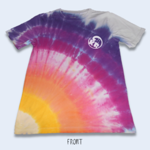 Teen's Size 12 – Sunset Diagonal Fan Fold Tie-Dyed Crew Neck Cotton T-Shirt – Design 200
