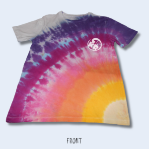 Teen's Size 16 – Sunset Diagonal Fan Fold Tie-Dyed Crew Neck Cotton T-Shirt – Design 200