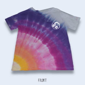 Kid's Size 5 – Sunset Diagonal Fan Fold Tie-Dyed Crew Neck Cotton T-Shirt – Design 200