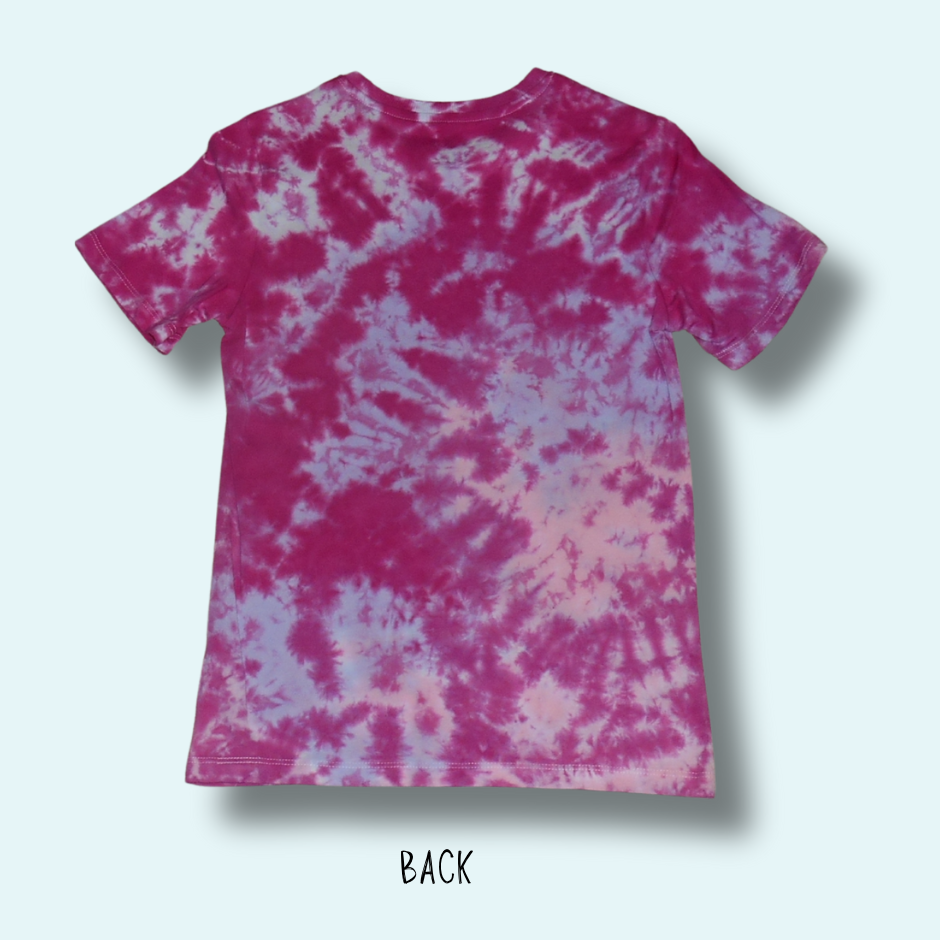 Teen’s Size 12 – Sapphire Printed - Tie Dyed Sunset Scrunch Crew Neck Cotton T-Shirt - Image 2