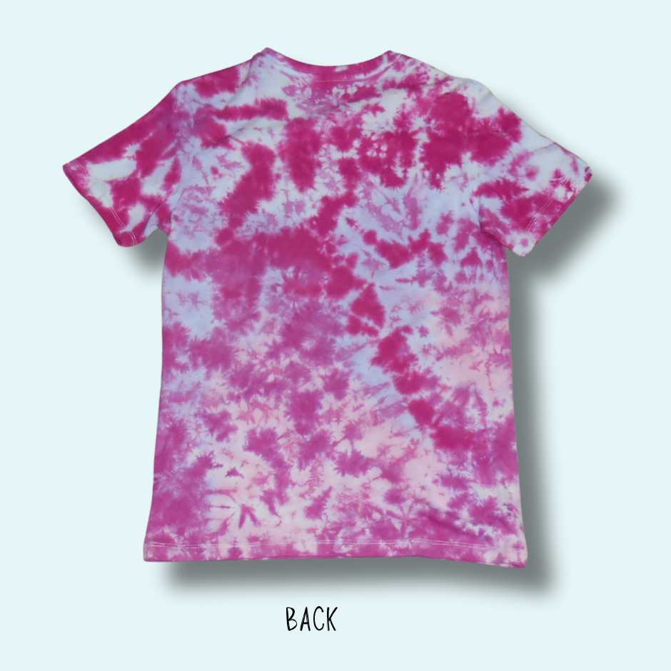 Teen’s Size 14 – Sapphire Printed - Tie Dyed Sunset Scrunch Crew Neck Cotton T-Shirt - Image 2