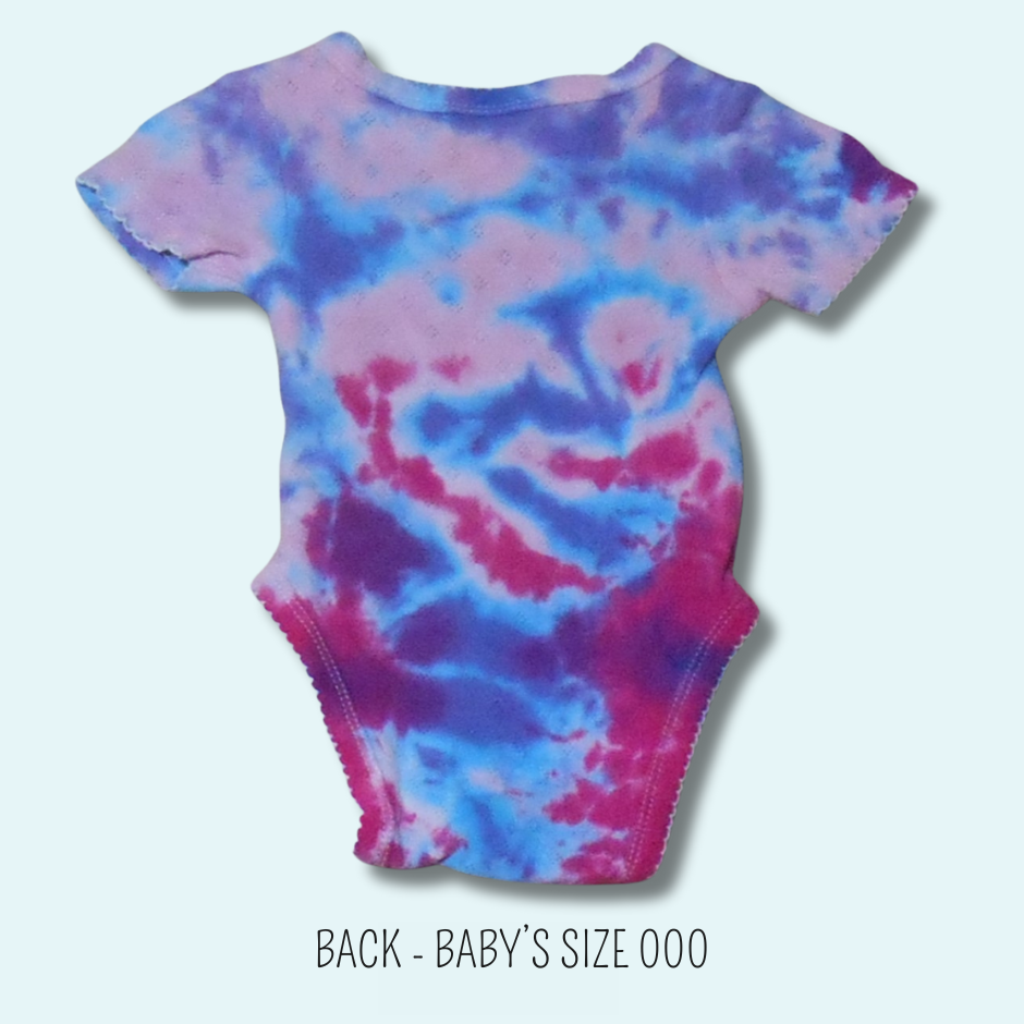 Rubyvale Winter Sunset Tie-Dye Scrunch Short Sleeve Cotton Baby's Bodysuit - Image 2