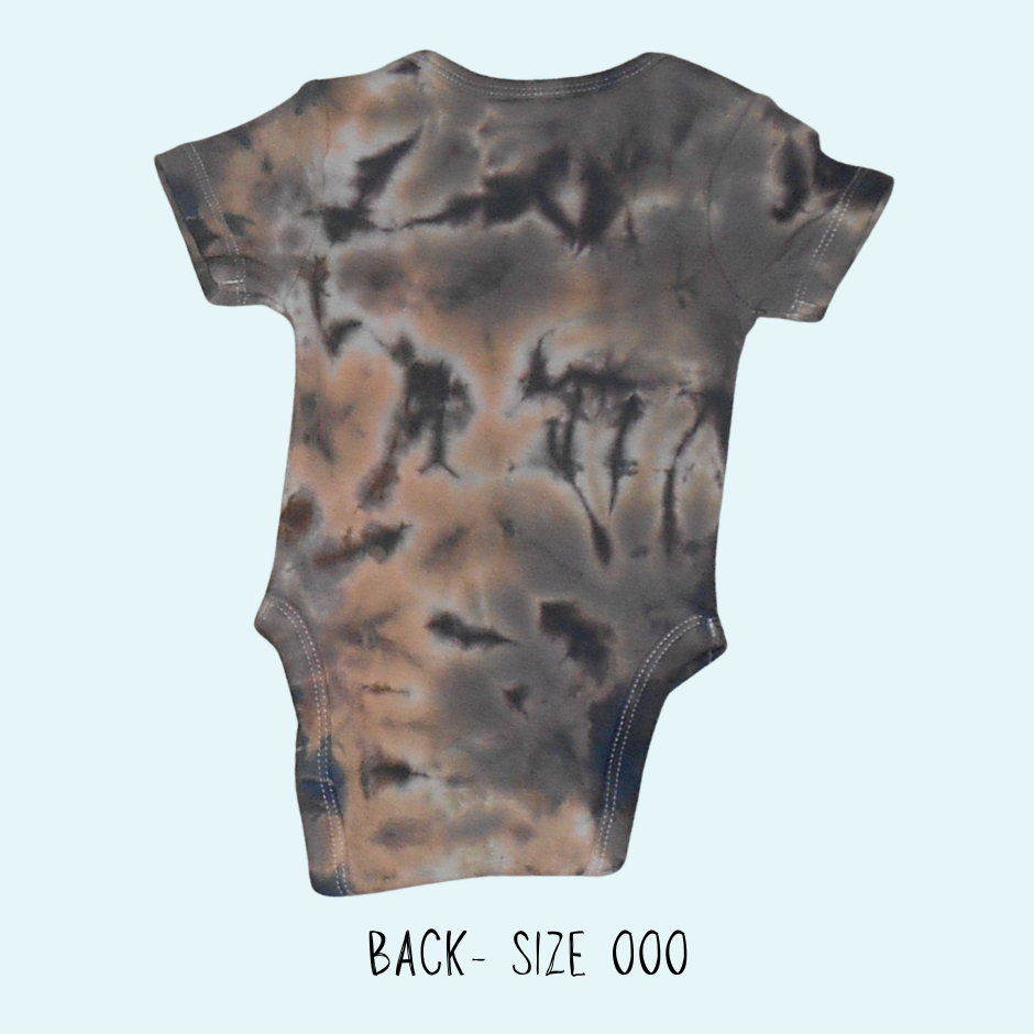 Midnight Milo Tie-Dye Scrunch – Short Sleeve – 100% Cotton – Baby Bodysuit – Design 234 - Image 2