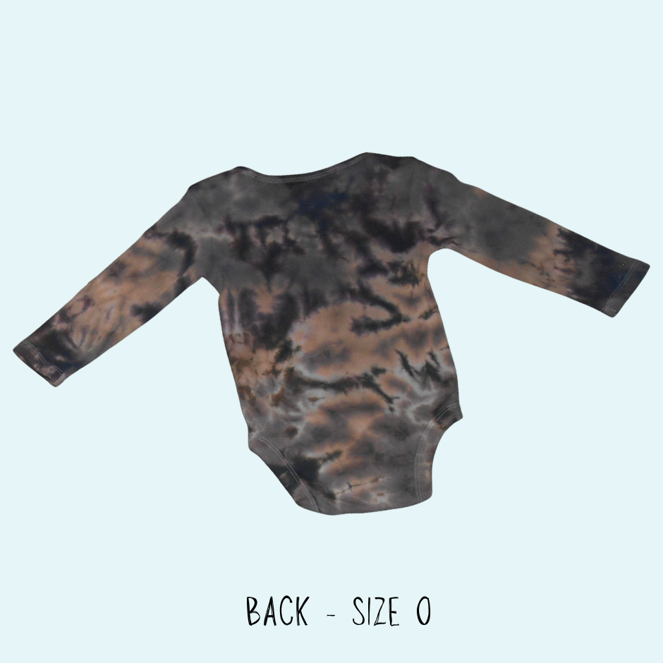 Midnight Milo Tie-Dye Scrunch – Long Sleeve – 100% Cotton – Baby’s Bodysuit – Design 234 - Image 2