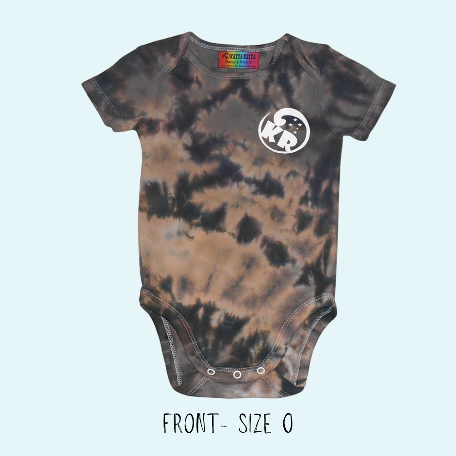 Midnight Milo Tie-Dye Scrunch – Short Sleeve – 100% Cotton – Baby Bodysuit – Design 234