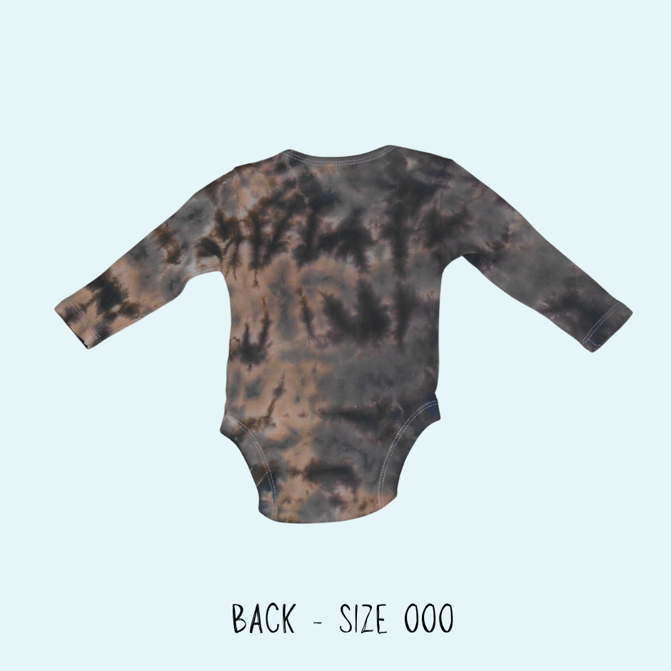 Midnight Milo Tie-Dye Scrunch – Long Sleeve – 100% Cotton – Baby’s Bodysuit – Design 234 - Image 3