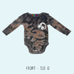 Midnight Milo Tie-Dye Scrunch – Long Sleeve – 100% Cotton – Baby’s Bodysuit – Design 234