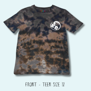 Midnight Milo Tie-Dye Scrunch – Crew Neck – 100% Cotton – Teen T-Shirt – Design No 234