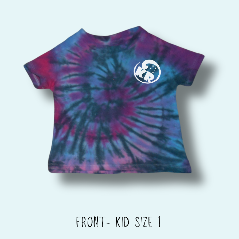 Dragon Scales Tie-dye Spiral - Crew Neck Cotton Kid’s T-Shirt - Design 188