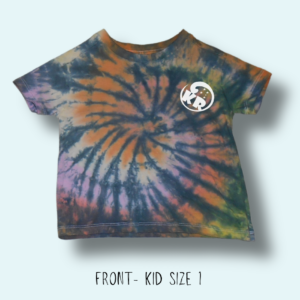 Stormy Sunset Tie-Dye Spiral - Crew Neck - 100% Cotton Kids' T-Shirts - Design No 186