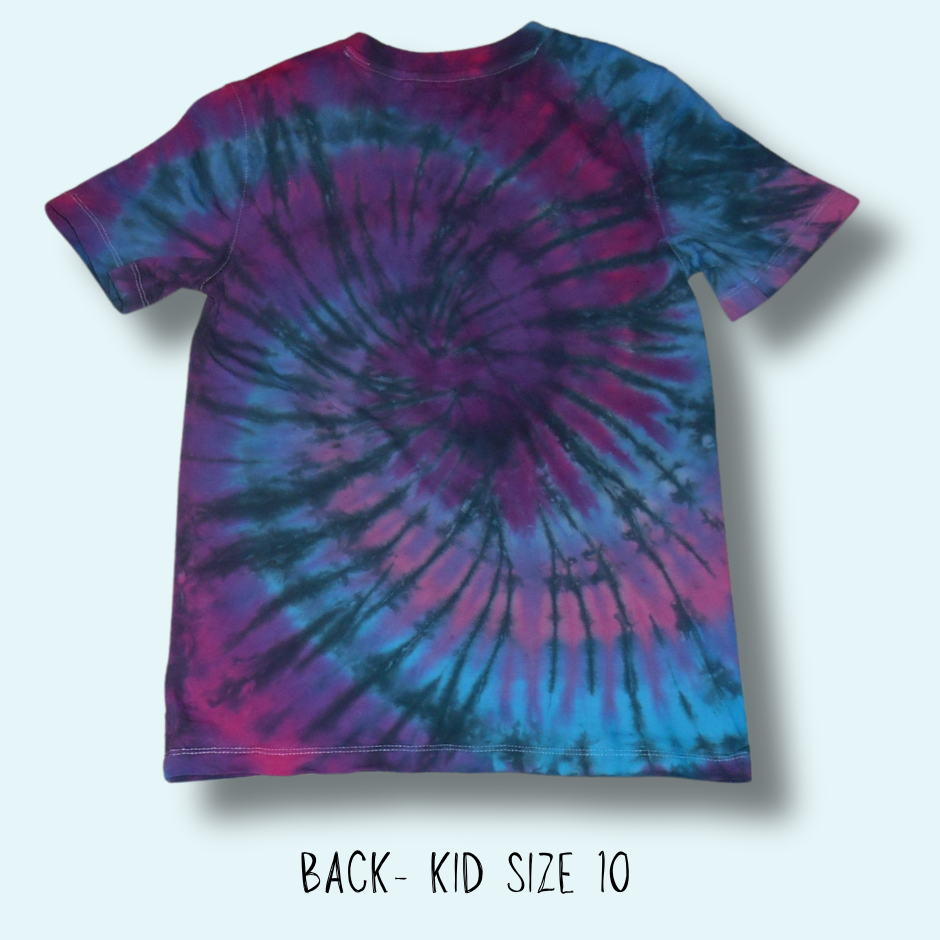 Dragon Scales Tie-dye Spiral - Crew Neck Cotton Kid’s T-Shirt - Design 188 - Image 9