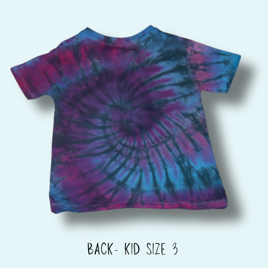 Dragon Scales Tie-dye Spiral - Crew Neck Cotton Kid’s T-Shirt - Design 188 - Image 4