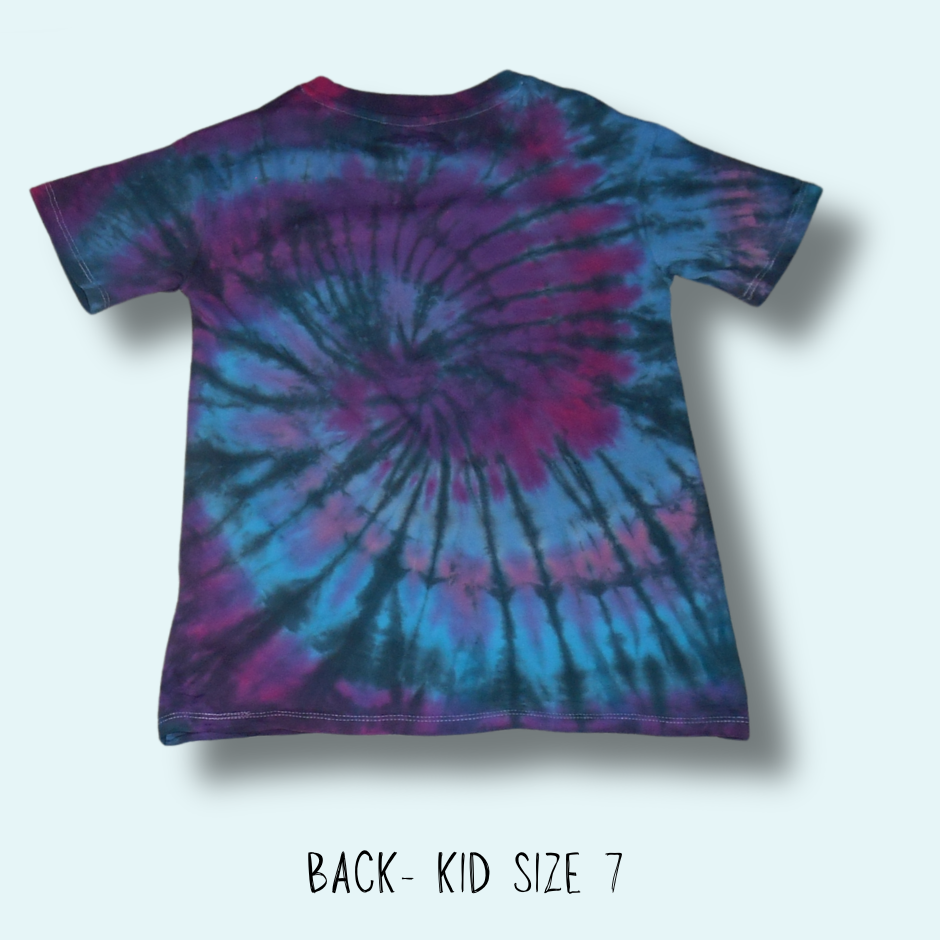 Dragon Scales Tie-dye Spiral - Crew Neck Cotton Kid’s T-Shirt - Design 188 - Image 7