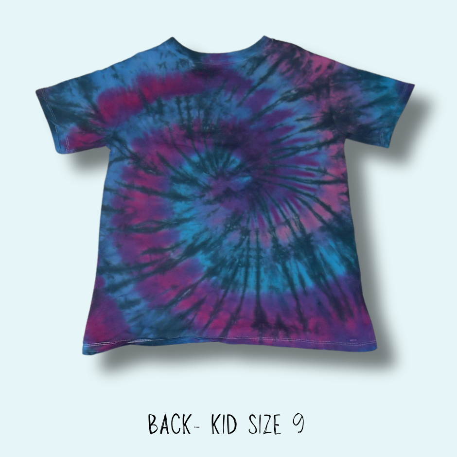 Dragon Scales Tie-dye Spiral - Crew Neck Cotton Kid’s T-Shirt - Design 188 - Image 8